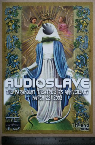 Audioslave Seattle Concert Poster Chris Cornell Ratm Paramount Soundgarden End