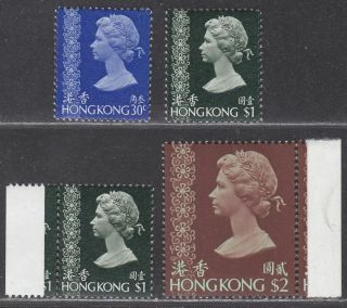 Hong Kong 1975 Queen Elizabeth Ii Definitives 30c,  $1 X2,  $2