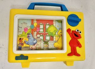 Vintage Tyco Sesame Street Elmo Scrolling Musical Wind Up & Play Tv Preschool