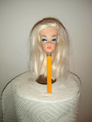 Vintage Barbie Platinum Ooak With Color Magic Blonde Hair.