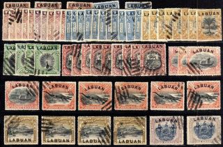 North Borneo Labuan 1897 - 1901 Cto Selection,  61 Stamps