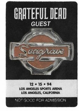 Grateful Dead Backstage Pass 12 - 15 - 94 Los Angeles Sports Arena