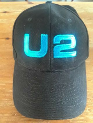 Vintage U2 Baseball Hat - Bono,  Rock Concert Cap - Black And Teal,  1980s / 1990s