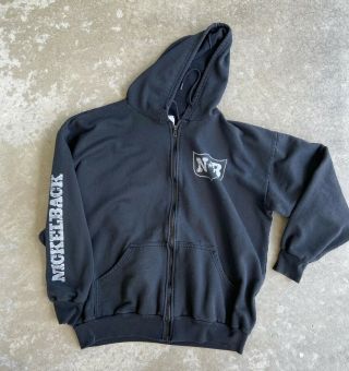 Nickelback Black Logo Concert Hoodie Full Zip Sweatshirt - L