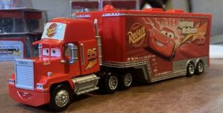 Disney Pixar Cars - Mack Hauler Transporter Truck With Mcqueen Loose /