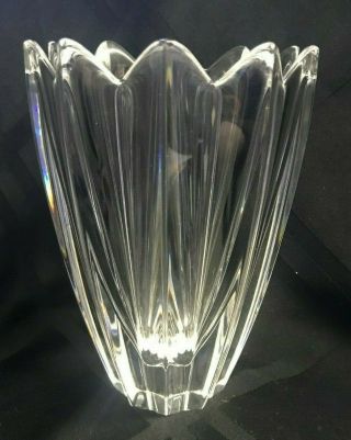 Orrefors Clear Crystal Vase Petalform Rim 5 5/8 