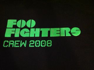 Foo Fighters 2008 Tour Local Crew T Shirt Black Xl