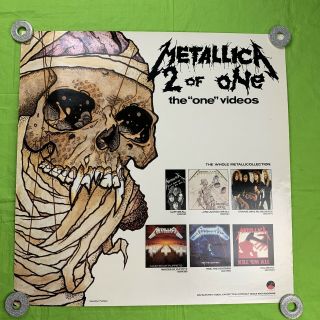 Metallica 2 Of One Promo Poster Metallica 1989 Video Promo Poster 24x24