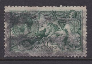 Gb Stamps King George V 1913 £1 Seahorse Heavily Waterlow & Sons Issue