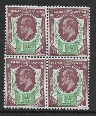 Sg 287 Spec M10 (4) 1½d Dull Red Purple & Green Somerset House Unmounted