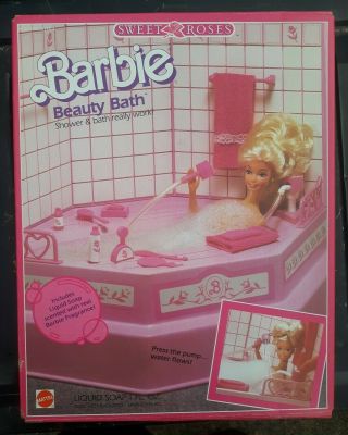 Barbie Beauty Bath Set Sweet Roses Mattel 5156 Barbie 1987