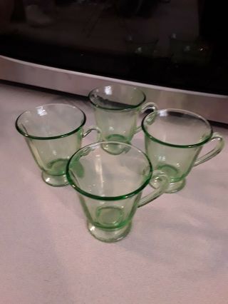 Fostoria Fairfax Green Glass After Dinner Cups Demitasse Set Of 4 Euc