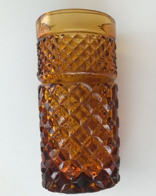 Vintage Amber Glass Small Vase.  Mid Century.  5.  5 Inches High.  2.  5 Inches Diamet
