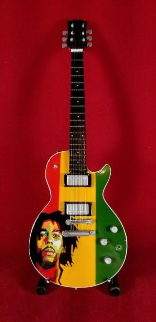 Bob Marley Miniature Tribute Guitar W/ Stand - Elx 1467