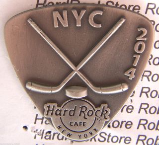 2014 Hard Rock Cafe York 3d Sport Pick Series Hockey/rangers/islanders Pin