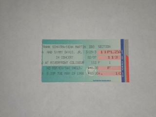 Frank Sinatra - Dean Martin - Sammy Davis Jr Concert Ticket Stub - 1988 - Cincinnati,  Oh