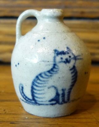 Igma Artisan Jane Graber Miniature Stoneware Kitten/cat Handled Jug: 1:12 Scale