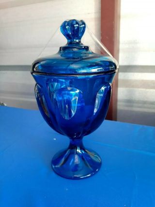 Vintage Viking Epic Blue Turquoise Candy Dish With Lid