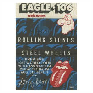 Rolling Stones Authentic Promo 1989 Tour Backstage Pass