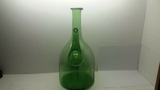 Vintage Green Blown glass bottle With spout and inner pocket??,  (VERY RARE) 2