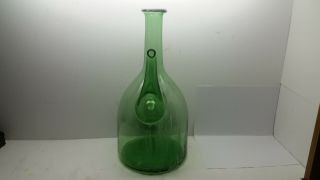 Vintage Green Blown glass bottle With spout and inner pocket??,  (VERY RARE) 3