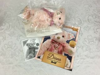 Pink Mohair Steiff Bear Diana Always In Our Hearts Limited Edition Danbury