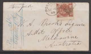 Gb,  Qv 1867,  10d Red - Brown Sg112 On Cover To Australia