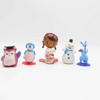 Disney Doc Mcstuffins Figure Play Set Plastic Toy Chilly Lambie Boppy Owl Dragon
