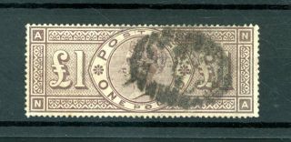 Gb 1884 £1 Brown - Lilac (sg 185) (minor Corner Slight Thin) Fine - (s211)