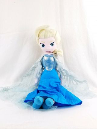 Disney Store Frozen Queen Elsa 24 " Plush Stuffed Toy Rag Doll Ragdoll Euc