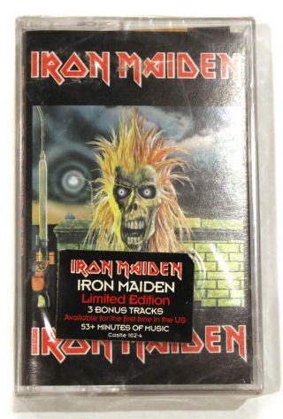 Iron Maiden - New/sealed Iron Maiden Cassette (castle Records) 3 Bonus Songs