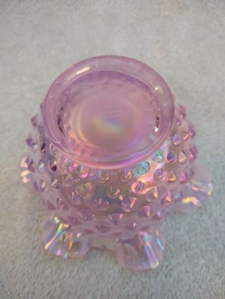 Fenton hobnail opalescent vase Pink Purple with label ruffled 4 