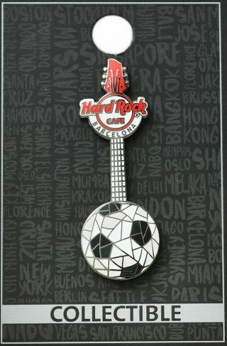 Hard Rock Cafe Barcelona 2017 Soccer Ball Guitar Pin On Card Hrc 96197