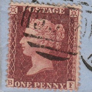 GB 1857 V.  FINE SPEC.  C10 RED BROWN 1d STAMP WITH LIVERPOOL T5 SPOON POSTMARK 2