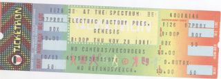 Rare Genesis 11/26/81 Philadelphia Pa The Spectrum Concert Full Ticket