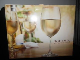 Fine Bohemia European Crystal Lara Wine Cup Glass 450ml Set Of 6 Gift Boxed