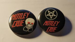Motley Crue Vintage 1983 Too Fast & Shout At The Devil Era Button Set 2 Nos
