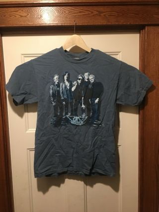 Aerosmith Just Push Play 2001 World Concert Tour T - Shirt M Steven Tyler Blue