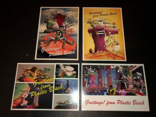 Gorillaz Rare Vintage Promo Plastic Beach Mini Poster Postcard Set Damon Albarn