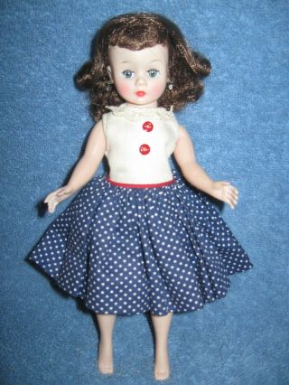 Vintage Madame Alexander Cissette Doll Shiny Brunette In Tagged Dress