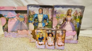 2001 Barbie As Rapunzel & Talking Prince Stephan With Kelly,  Tommy,  & Melody Set