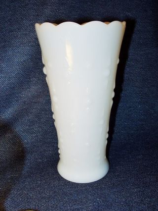 Vintage Anchor Hocking Fire King White Milk Glass Teardrop Pearl Flower Vase Euc