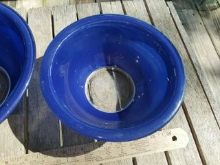 Vintage Pyrex Dark Blue Clear Bottom Mixing Nesting Bowls 322 & 323 3