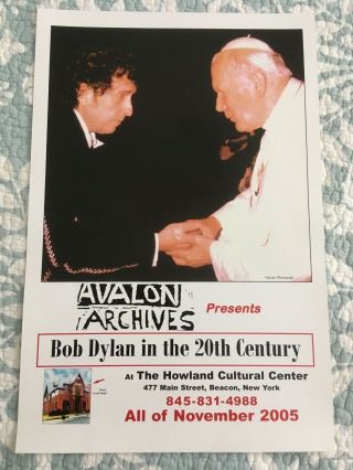 Bob Dylan In The 20th Century Exhibit Poster (avalon Archives Beacon N.  Y) Orig.