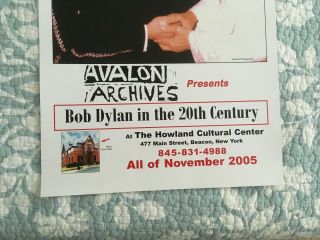 BOB DYLAN in the 20th Century EXHIBIT POSTER (Avalon Archives Beacon N.  Y) ORIG. 2