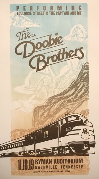 The Doobie Brothers - Hatch Show Print - Ryman Auditorium - Poster