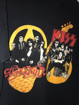 VTG 2003 - 2004 Kiss & Aerosmith Concert Tour T - Shirt Double Sided Graphic Men Xl 2