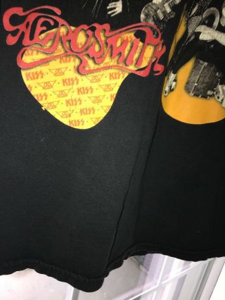VTG 2003 - 2004 Kiss & Aerosmith Concert Tour T - Shirt Double Sided Graphic Men Xl 3