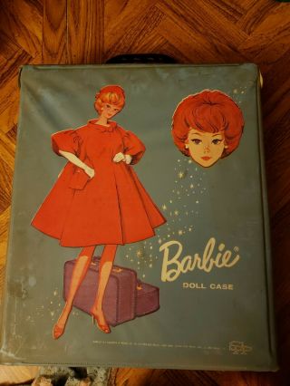 Vintage 1963 Barbie Doll Case With Clothes Some Marked Dolls Shoes Wigs Skates