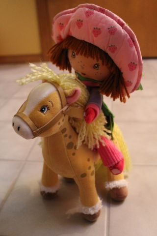 Strawberry Shortcake Plush Doll & Honey Pie Pony Stuffed Animal Horse Toys 2004